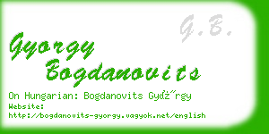 gyorgy bogdanovits business card